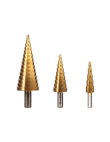 HSS STEP DRILL - TITANIUM COATED - 3 pcs