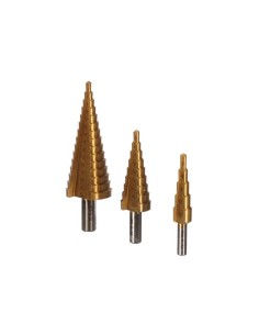 HSS STEP DRILL - TITANIUM COATED - 3 pcs 2