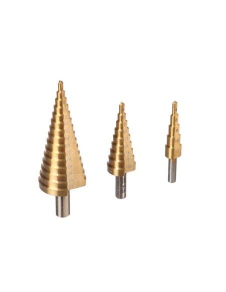 FORET ÉTAGÉ HSS - REVÊTEMENT EN TITANE - 3 pcs