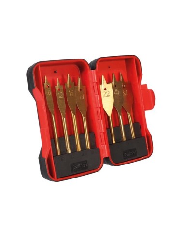 FLAT WOOD DRILL SET - TITANIUM COATED - 7 pcs