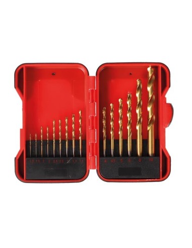 HSS DRILL SET - TITANIUM COATED - 15 pcs