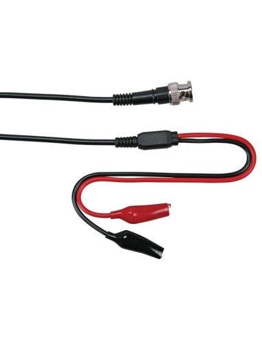 CABLE COAXIAL 1m - BNC MACHO + 2 PINZAS COCODRILO