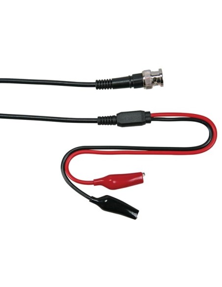 COAX CABLE 1m - BNC MALE + 2 CROCODILE CLIPS