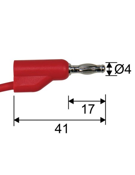 CONNECTION LEADS 100 cm (3.3 ft) - 4 mm (3/16") - 2 pcs - 30 V / 6 A