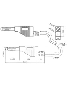 TEST LEADS (MOULDED BANANA PLUG 4mm) / BLUE - 3A-30V 2