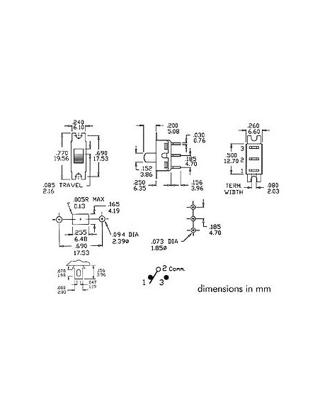 SLIDE SWITCH 1P ON-ON