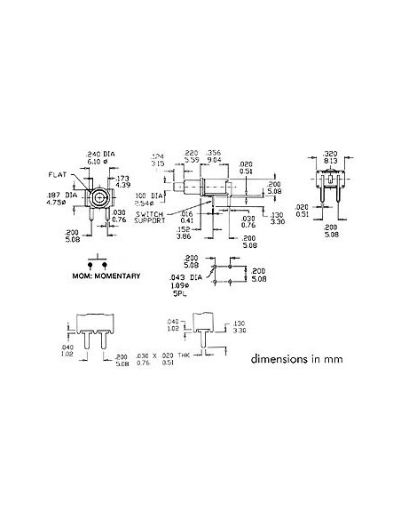 SUBMINIATUR-DRUCKTASTER - 90° - HORIZONTAL - SPST AUS-(EIN)