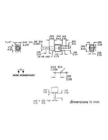 SUBMINIATUR-DRUCKTASTER - 90° - VERTIKAL - SPST...