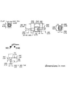 VERTICALE SUBMINIATUUR DRUKSCHAKELAAR - SPDT ON-(ON) 2