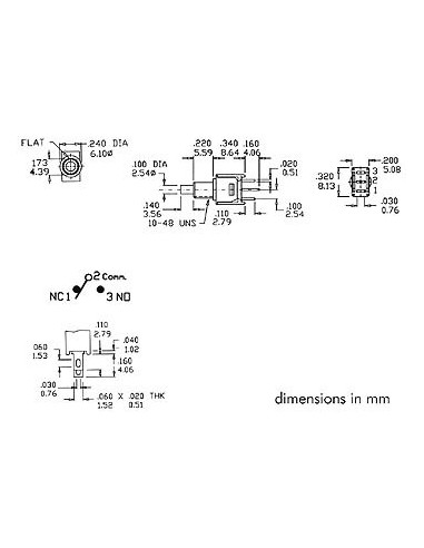 VERTICAL SUBMINIATURE PUSH-BUTTON SWITCH - SPDT...