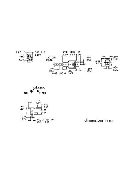 VERTICAL SUBMINIATURE PUSH-BUTTON SWITCH - SPDT ON-(ON)