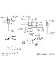 HAAKSE VERTICALE SUBMINIATUUR DRUKSCHAKELAAR - SPDT OFF-(ON) 2