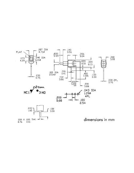 SUBMINIATUR-DRUCKTASTER - 90° - VERTIKAL - SPDT AUS-(EIN)