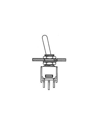 VERTICAL SUBMINIATURE TOGGLE SWITCH SPDT ON-OFF-ON