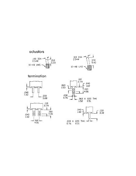 VERTICAL SUBMINIATURE TOGGLE SWITCH SPDT ON-(ON)