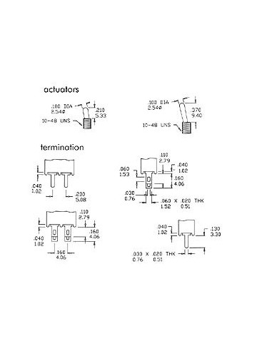VERTICALE SUBMINIATUUR TUIMELSCHAKELAAR DPDT...