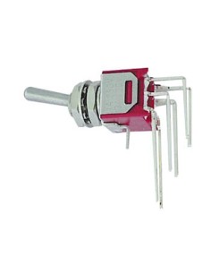 90° VERTICAL SUBMINIATURE TOGGLE SWITCH DPDT ON-ON - NO...