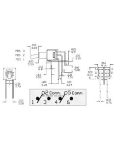 KIPPSCHALTER - SUBMINIATUR - VERTIKAL DPDT EIN-EIN - OHNE... 2