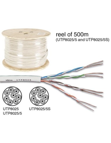 CABLE UTP CAT5E 4 x 2 x 0.51mm COLOR MARFIL / 4 PARES TRENZADOS - 100m