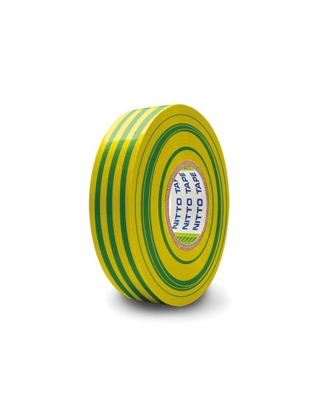 NITTO - INSULATION TAPE - GREEN/YELLOW - 19 mm x 10 m