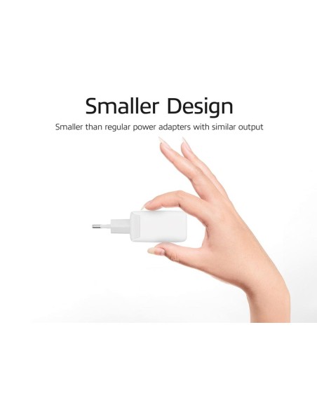 USB-C & USB-A Ladegerät 20W mit Power Delivery PPS, Schnellladung, GaNFast