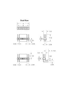 BARRETTE MALE DOUBLE RANGEE - 16 BROCHES 2