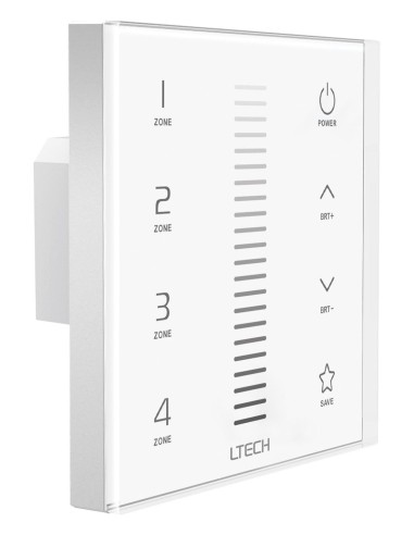 MULTI-ZONE SYSTEM - SINGLE CHANNEL LED TOUCH PANEL DIMMER - DMX / RF - 4 ZONES