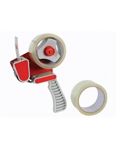 PACKAGING TAPE DISPENSER + 2 PACKING TAPE ROLLS (50 mm x...
