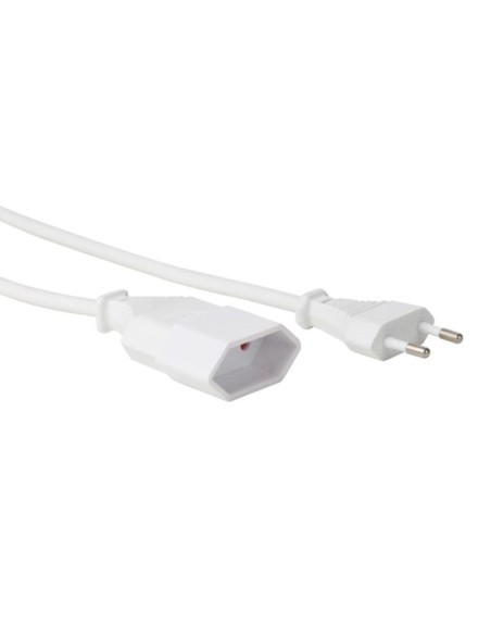 POWER CORD WHITE CEE 7/16 "Europlug"+ C7 L 1.8 m H03VVH2-F 2G0.75 mm²