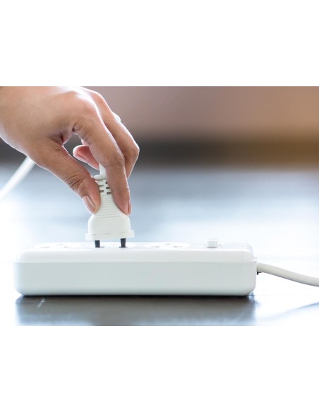 POWER CORD WHITE CEE 7/16 "Europlug"+ C7 L 1.8 m H03VVH2-F 2G0.75 mm²