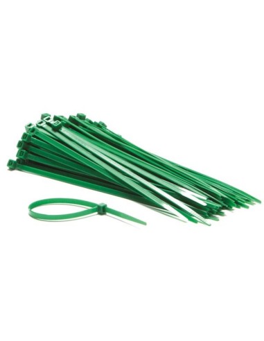 JUEGO DE BRIDAS DE NAILON - 4.6 x 200 mm - COLOR VERDE (100 uds.)