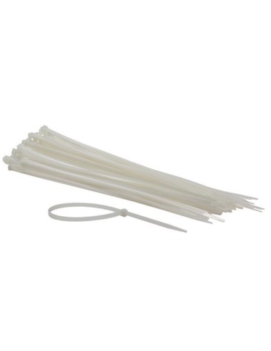 JEU DE SERRE-CÂBLES EN NYLON - 4.8 x 300 mm - BLANC (100 pcs)