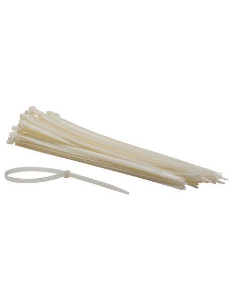 NYLON CABLE TIE SET - 7.6 x 400 mm - WHITE (100 pcs)