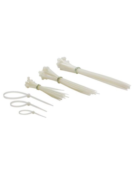 NYLON CABLE TIE SET - MULTIPLE SIZES - WHITE (75 pcs)