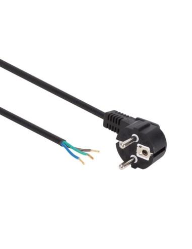 NETZKABEL - SCHWARZ - CEE 7/7 90° + KABEL, FREIES ENDE - 1.5 m - H05VV-F 3G0.75 mm²