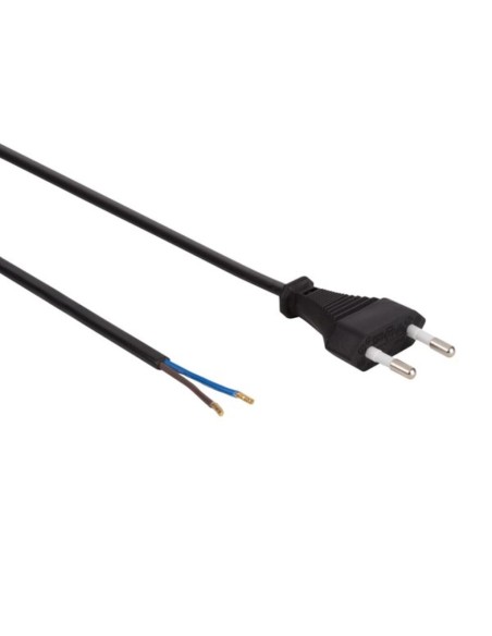 NETZKABEL - SCHWARZ - CEE 7/16 "Eurostecker" + KABEL, FREIES ENDE - 1.8 m - H03VVH2-F 2G0.75 mm²