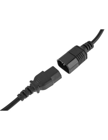 POWER CORD BLACK C14 + C13 L 1.8 m H05VV-F...