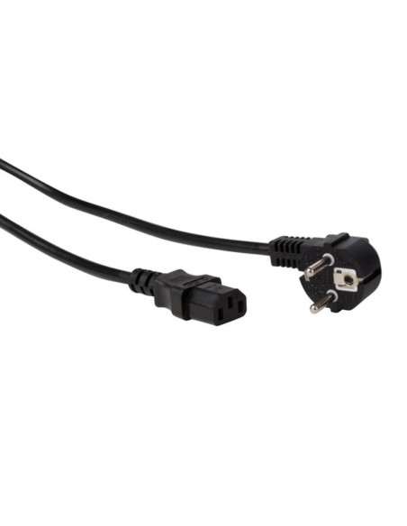 VOEDINGSKABEL ZWART CEE 7/7 90°+ C13 L 2 m H05VV-F 3G1.00 mm²