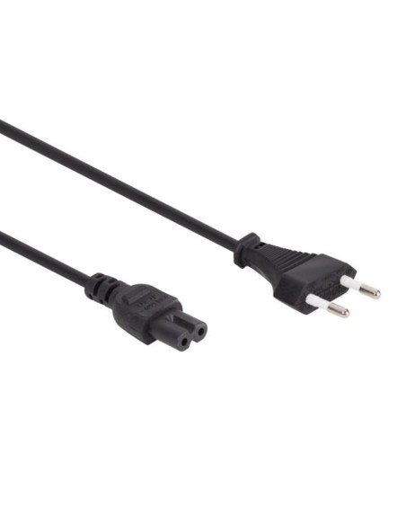 NETZKABEL - SCHWARZ - CEE 7/16 "Eurostecker" + C7 - 2 m - H03VVH2-F 2G0.75 mm²