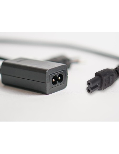 NETZKABEL - SCHWARZ - CEE 7/16 "Eurostecker" + C7 - 2 m - H03VVH2-F 2G0.75 mm²