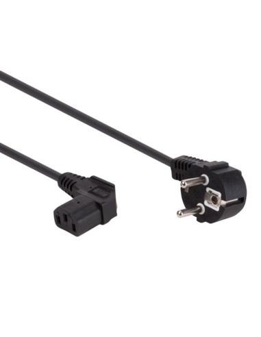 CABLE DE ALIMENTACIÓN - COLOR NEGRO - CEE 7/7 90° + C13 90° - 2.5 m - H05VV-F 3G1.0 mm²