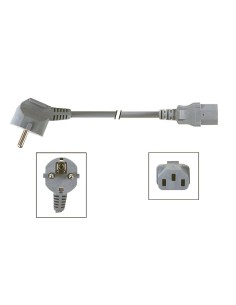 VOEDINGSKABEL GRIJS CEE 7/7 90° + C13 L 3.0 m, 3G1.0 mm² 2