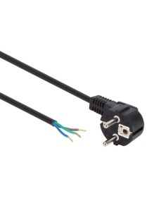 NETZKABEL - SCHWARZ - CEE 7/7 90° + KABEL, FREIES ENDE -...