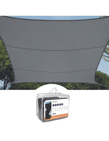 WATER-PERMEABLE SHADE SAIL - SQUARE - 3.6 x 3.6 m - COLOUR: CHARCOAL