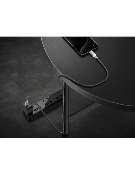 Câble USB - USB 2.0 C à C 60W, 480Mbps, magnétique, nickelé, câble tressé en coton - 1 mètre