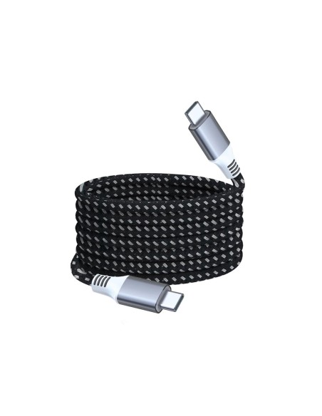 Câble USB - USB 2.0 C à C 60W, 480Mbps, magnétique, nickelé, câble tressé en coton - 1 mètre