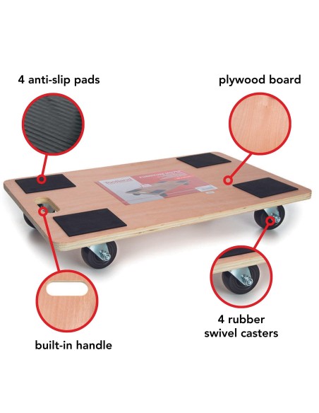 TRANSPORTEUR DE MEUBLES - 650 x 400 mm - CHARGE MAX. 400 kg