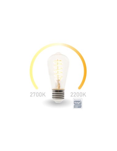 SMART-WI-FI-LED-LAMPE MIT FILAMENT - WARMWEIß & INTENSIV WARMWEIß - E27 - ST64