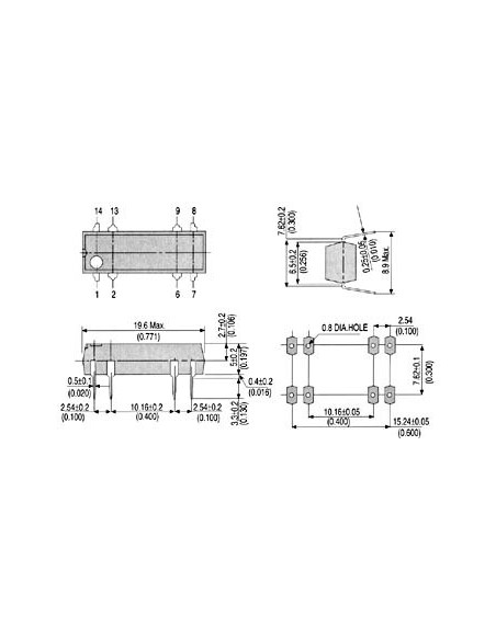 DIL RELAIS 0.5A/10W max. 1 x TRAVAIL 5Vcc