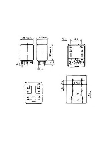 KRACHTIG RELAIS 10A/24VDC-220VAC 2 x WISSEL 12Vdc